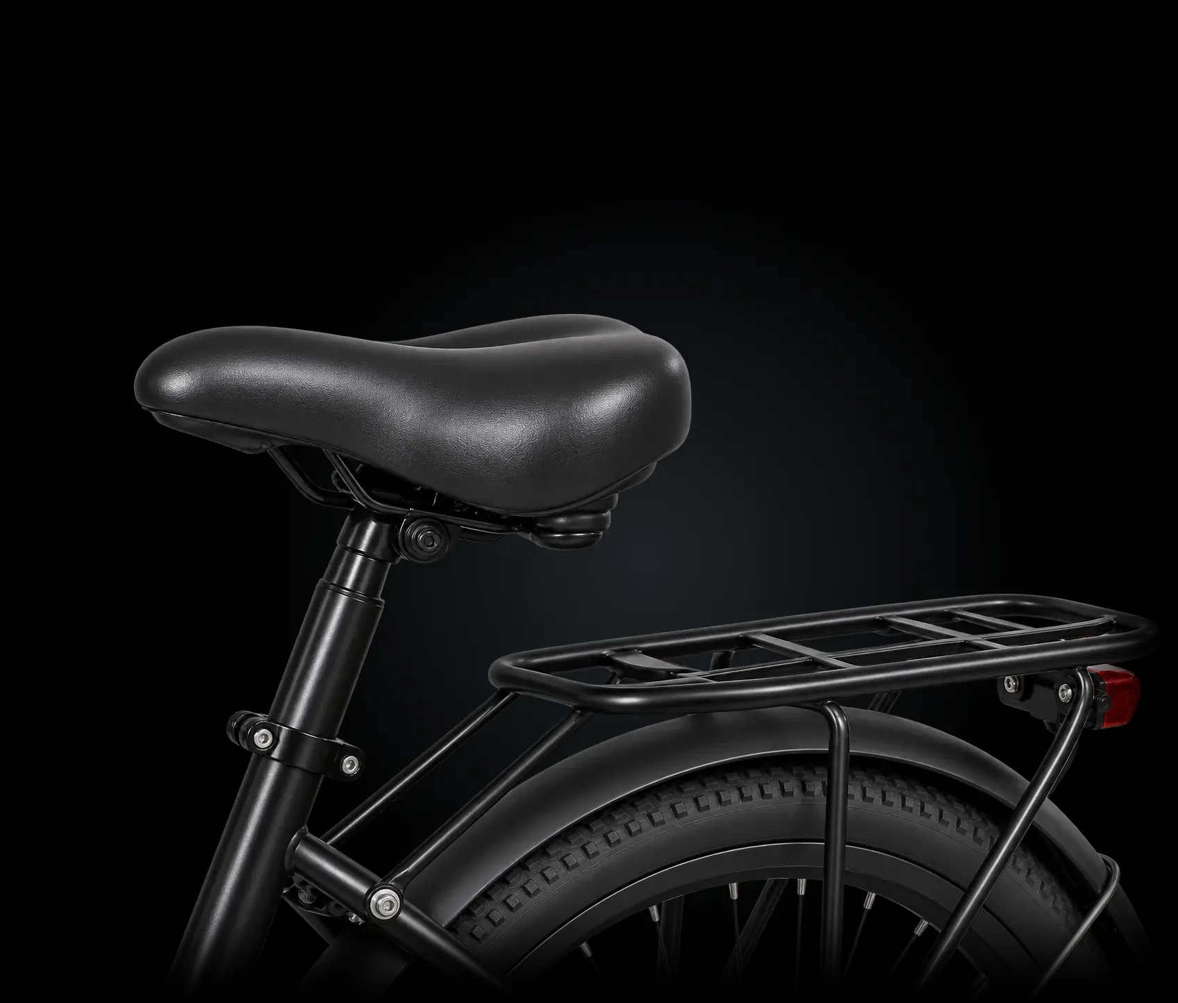 La selle et le porte-bagages d'OVE CITYBIKE